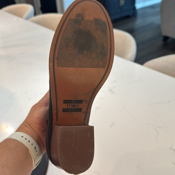 Tom’s black boots with brown heel.  Women’s size 9. Great used condition! - Picture 8 of 9